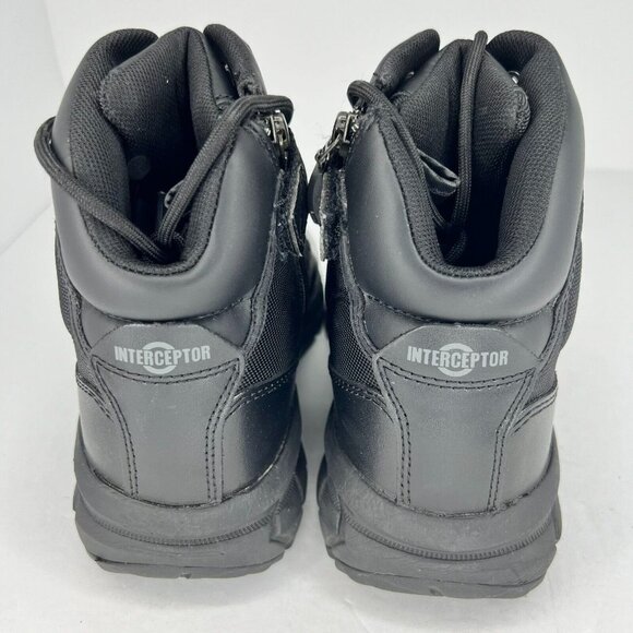 Interceptor Mens MNIN48DP001 Black Leather Mid Lace Up Size 7.5 Combat Boots main image 5